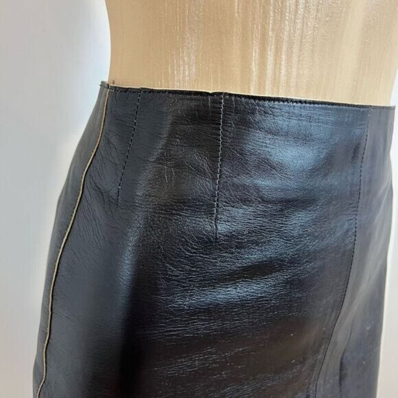 Vintage Marisa Minicucci Women’s Small Dark Chocolate Brown Leather Skirt Italy - Picture 15 of 15